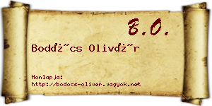 Bodócs Olivér névjegykártya